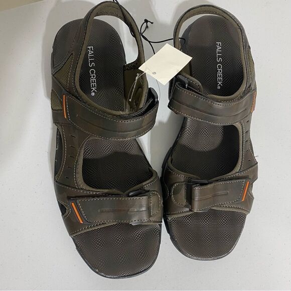 Falls Creek River Camo Sport Hiking Sandals Size 10 Brown Green NWT - Picture 8 of 9